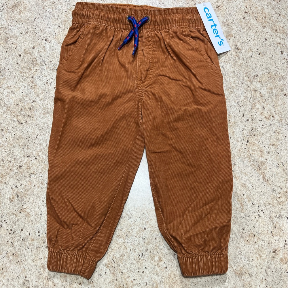 NWT Carter’s Baby Boy Corduroy Jogger Pants - Brown - Size 18 Month